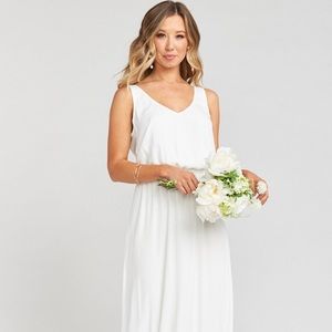 Show Me Your Mumu Kendall Maxi Ivory Crisp Dress